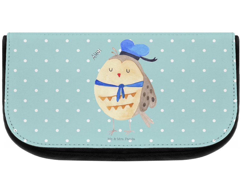 Kosmetiktasche Eule Matrosen Kosmetikbeutel, Kulturtasche, Kulturbeutel, Schminktasche, Make-Up Tasche, Eule, Eule Spruch, Eule Deko, Owl, Wortspiel lustig, Matrose, Freundin, Ehe, Seefahrer, Heimathafen, Hochzeitstag Geschenk