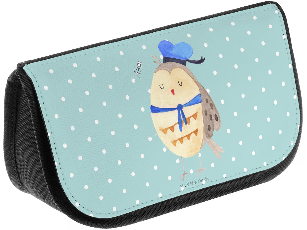 Kosmetiktasche Eule Matrosen Kosmetikbeutel, Kulturtasche, Kulturbeutel, Schminktasche, Make-Up Tasche, Eule, Eule Spruch, Eule Deko, Owl, Wortspiel lustig, Matrose, Freundin, Ehe, Seefahrer, Heimathafen, Hochzeitstag Geschenk