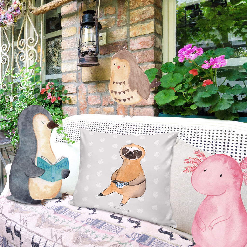 40x40 Kissen Faultier Kaffee Kissenhülle, Kopfkissen, Sofakissen, Dekokissen, Motivkissen, Faultier, Faultier Geschenk, Faultier Deko, Faultiere, faul, Lieblingstier, Kaffee, erster Kaffee, Morgenmuffel, Frühaufsteher, Kaffeetasse, Genießer, Coffee, Kaffeegetränk