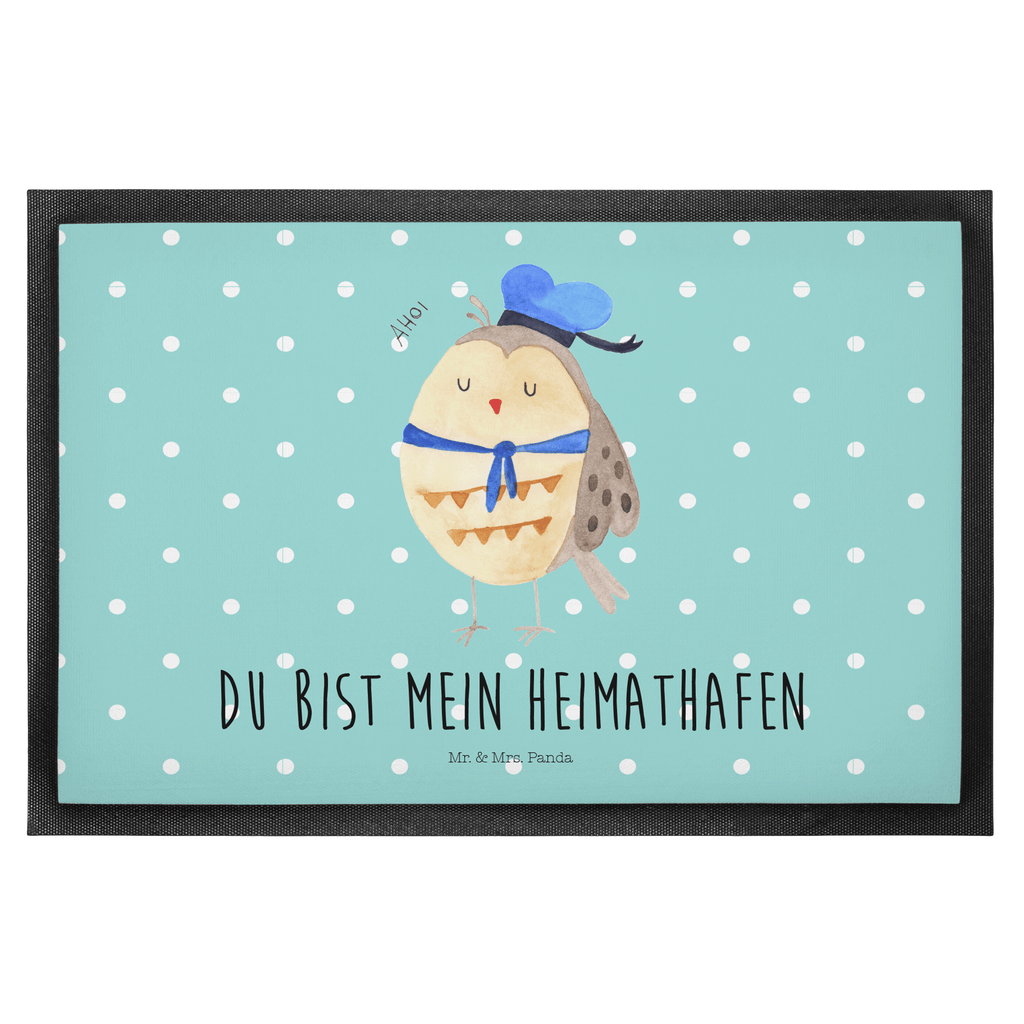 Fußmatte Eule Matrosen Eule Spruch, Eule Deko, Owl, Wortspiel lustig, Matrose, Freundin, Ehe, Seefahrer, Heimathafen, Hochzeitstag Geschenk   Türvorleger, Schmutzmatte, Fußabtreter, Matte, Schmutzfänger, Fußabstreifer, Schmutzfangmatte, Türmatte, Motivfußmatte,  Haustürmatte, Vorleger  Eule