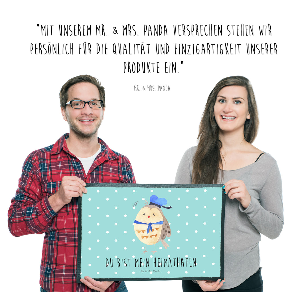 Fußmatte Eule Matrosen Eule Spruch, Eule Deko, Owl, Wortspiel lustig, Matrose, Freundin, Ehe, Seefahrer, Heimathafen, Hochzeitstag Geschenk   Türvorleger, Schmutzmatte, Fußabtreter, Matte, Schmutzfänger, Fußabstreifer, Schmutzfangmatte, Türmatte, Motivfußmatte,  Haustürmatte, Vorleger  Eule