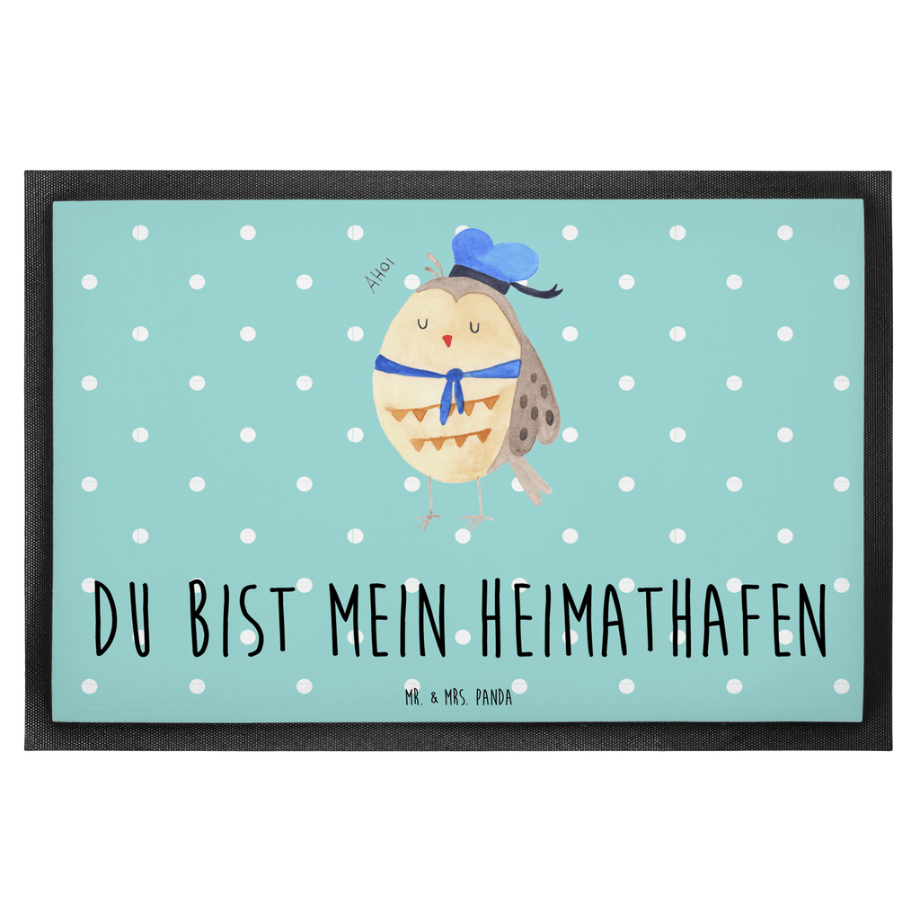 Fußmatte Eule Matrosen Eule Spruch, Eule Deko, Owl, Wortspiel lustig, Matrose, Freundin, Ehe, Seefahrer, Heimathafen, Hochzeitstag Geschenk   Türvorleger, Schmutzmatte, Fußabtreter, Matte, Schmutzfänger, Fußabstreifer, Schmutzfangmatte, Türmatte, Motivfußmatte,  Haustürmatte, Vorleger  Eule