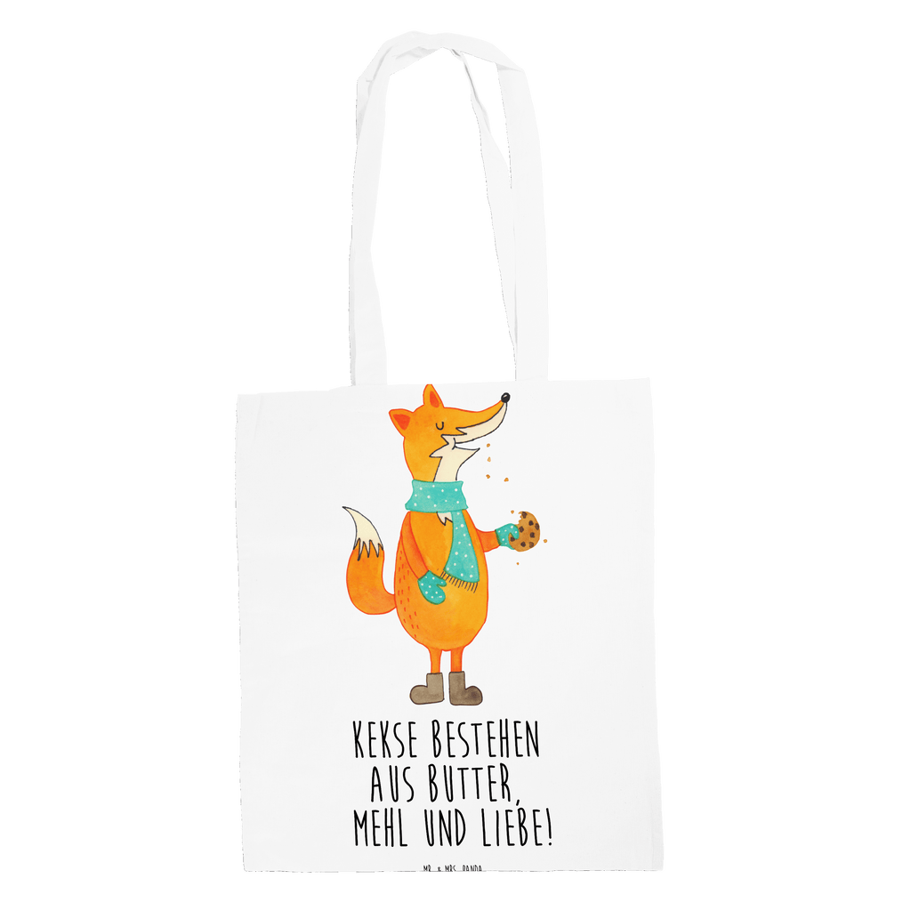Tragetasche Fuchs Keks Beuteltasche, Beutel, Einkaufstasche, Jutebeutel, Stoffbeutel, Fuchs, Füchse, Backen Spruch, Kekse, Winter, Weihnachtszeit, Plätzchen, Liebe, Küche Deko