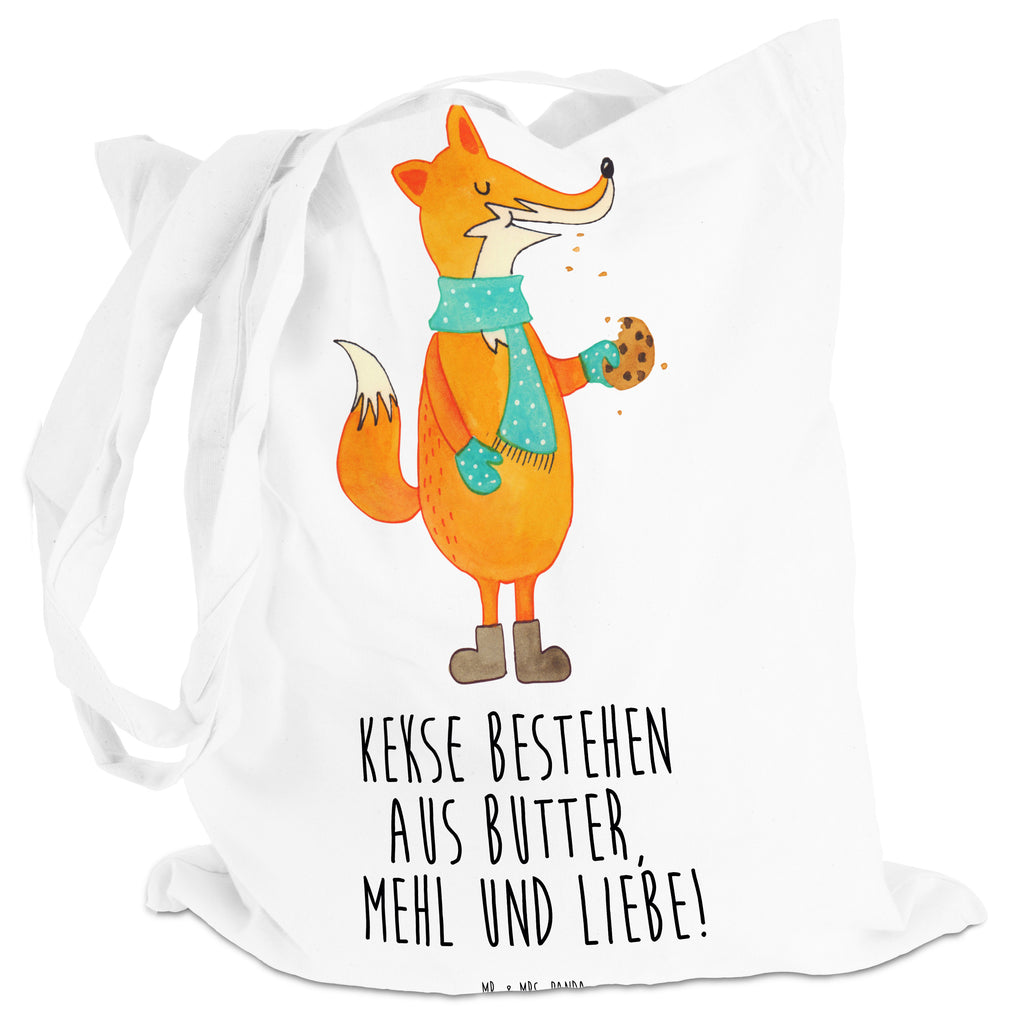 Tragetasche Fuchs Keks Beuteltasche, Beutel, Einkaufstasche, Jutebeutel, Stoffbeutel, Fuchs, Füchse, Backen Spruch, Kekse, Winter, Weihnachtszeit, Plätzchen, Liebe, Küche Deko