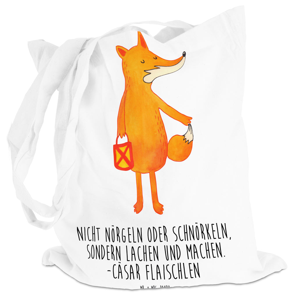 Tragetasche Fuchs Laterne Beuteltasche, Beutel, Einkaufstasche, Jutebeutel, Stoffbeutel, Fuchs, Füchse, Spruch trösten, Liebeskummer Spruch, Laterne, Sankt Martin, Laternenumzug, Aufmuntern, Cäsar Otto Hugo Flaischlen