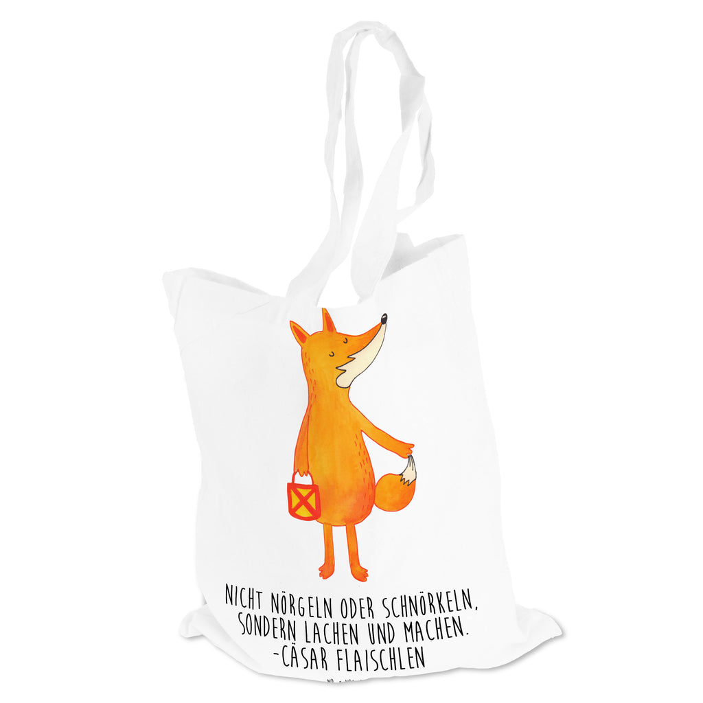 Tragetasche Fuchs Laterne Beuteltasche, Beutel, Einkaufstasche, Jutebeutel, Stoffbeutel, Fuchs, Füchse, Spruch trösten, Liebeskummer Spruch, Laterne, Sankt Martin, Laternenumzug, Aufmuntern, Cäsar Otto Hugo Flaischlen