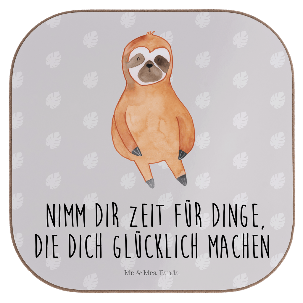 Quadratische Untersetzer Faultier Zufrieden Bierdeckel, Glasuntersetzer, Untersetzer Gläser, Getränkeuntersetzer, Faultier, Faultier Geschenk, Faultier Deko, Faultiere, faul, Lieblingstier, Pause, relaxen, Glück, glücklich, zufrieden, happy, Zufriedenheit, Gelassenheit, Ruhe, Frieden