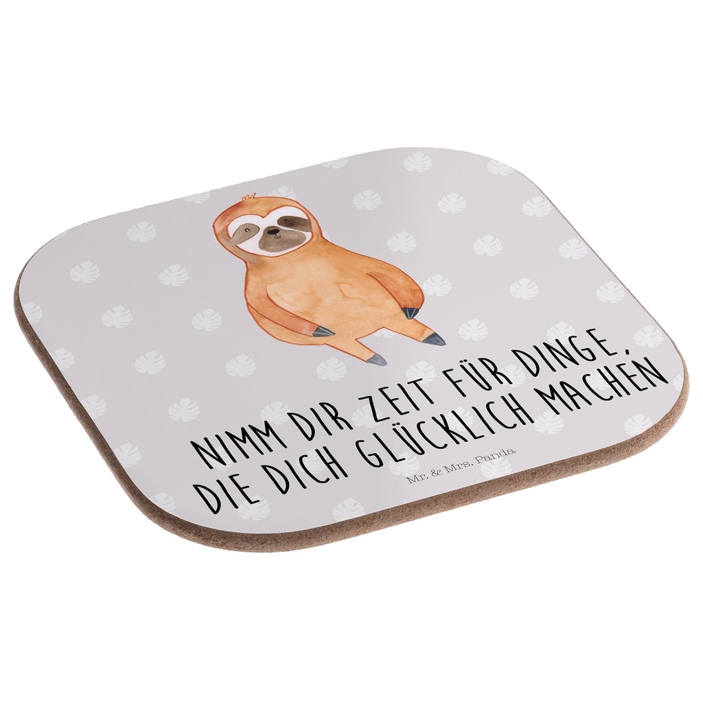 Quadratische Untersetzer Faultier Zufrieden Bierdeckel, Glasuntersetzer, Untersetzer Gläser, Getränkeuntersetzer, Faultier, Faultier Geschenk, Faultier Deko, Faultiere, faul, Lieblingstier, Pause, relaxen, Glück, glücklich, zufrieden, happy, Zufriedenheit, Gelassenheit, Ruhe, Frieden