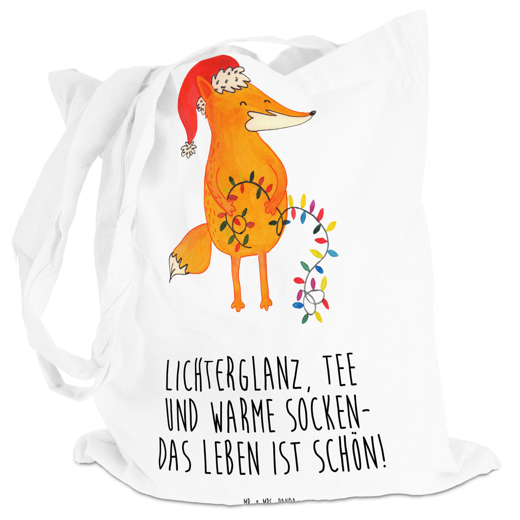 Tragetasche Fuchs Weihnachten Beuteltasche, Beutel, Einkaufstasche, Jutebeutel, Stoffbeutel, Winter, Weihnachten, Weihnachtsdeko, Nikolaus, Advent, Heiligabend, Wintermotiv, Fuchs, Füchse, Spruch schön, Geschenk Weihnachten, Weihnachtsmann, Weihnachtszeit