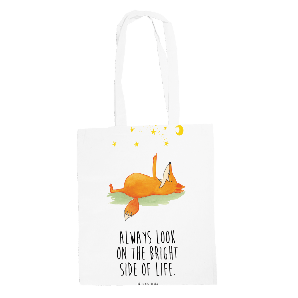 Tragetasche Fuchs Sterne Beuteltasche, Beutel, Einkaufstasche, Jutebeutel, Stoffbeutel, Fuchs, Füchse, tröstende Worte, Spruch positiv, Spruch schön, Romantik, Always Look on the Bright Side of Life