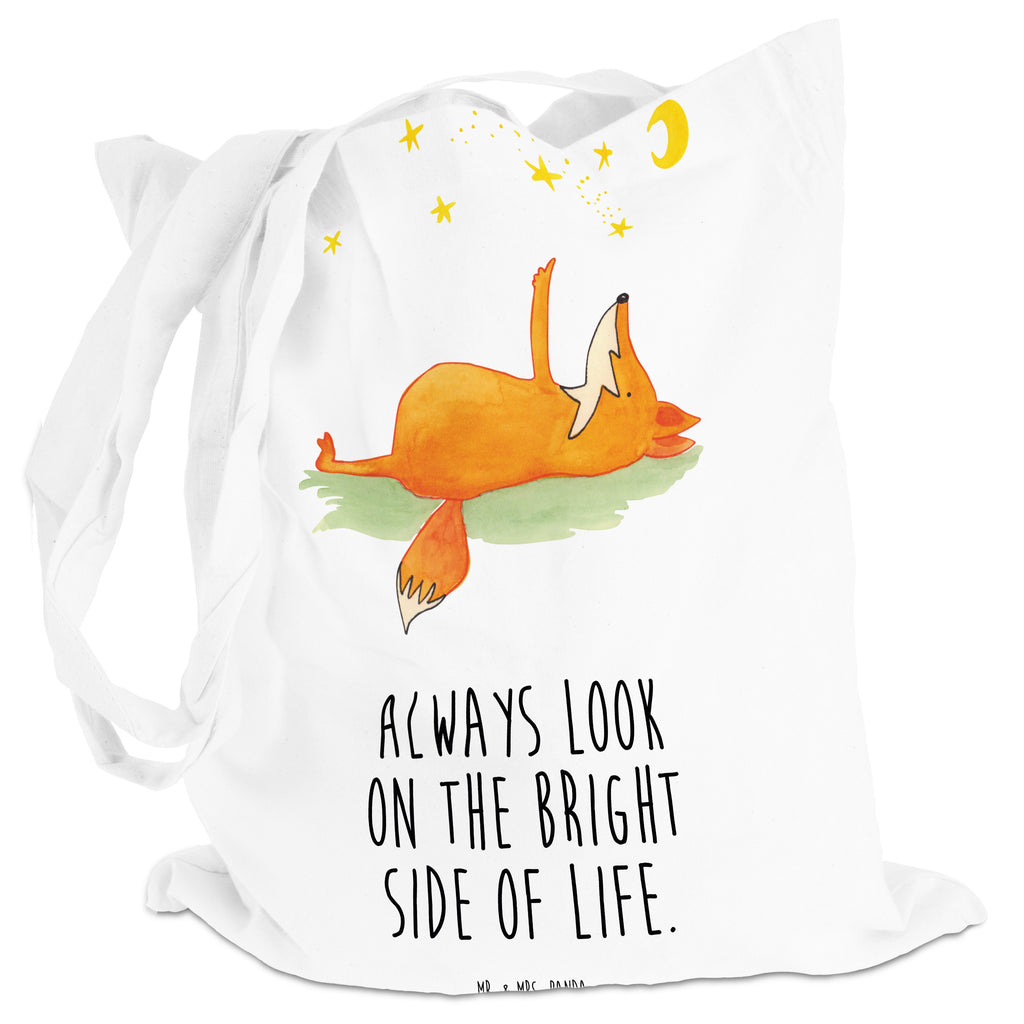 Tragetasche Fuchs Sterne Beuteltasche, Beutel, Einkaufstasche, Jutebeutel, Stoffbeutel, Fuchs, Füchse, tröstende Worte, Spruch positiv, Spruch schön, Romantik, Always Look on the Bright Side of Life
