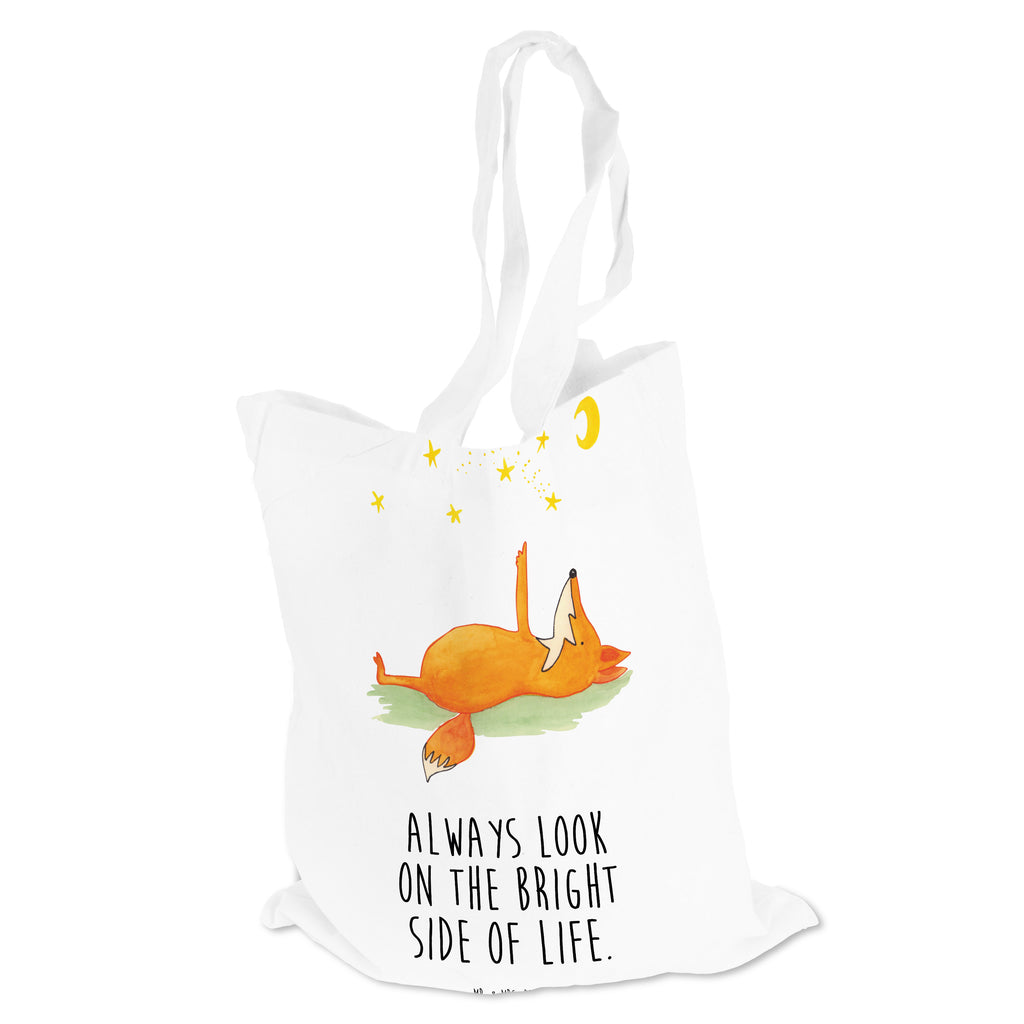 Tragetasche Fuchs Sterne Beuteltasche, Beutel, Einkaufstasche, Jutebeutel, Stoffbeutel, Fuchs, Füchse, tröstende Worte, Spruch positiv, Spruch schön, Romantik, Always Look on the Bright Side of Life