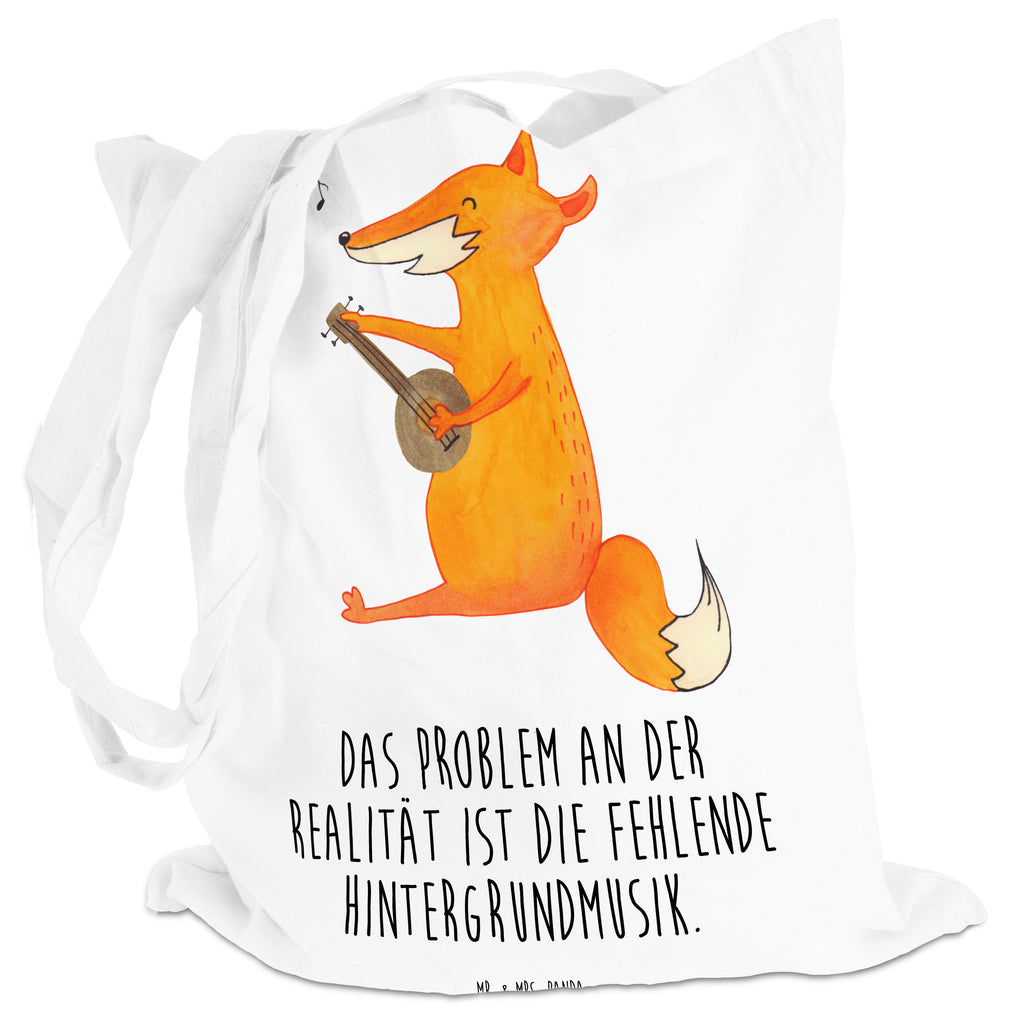 Tragetasche Fuchs Gitarre Beuteltasche, Beutel, Einkaufstasche, Jutebeutel, Stoffbeutel, Fuchs, Füchse, Geschenk Musiker, Musik Spruch, Musikerin, Sänger, Sängerin, Gitarre