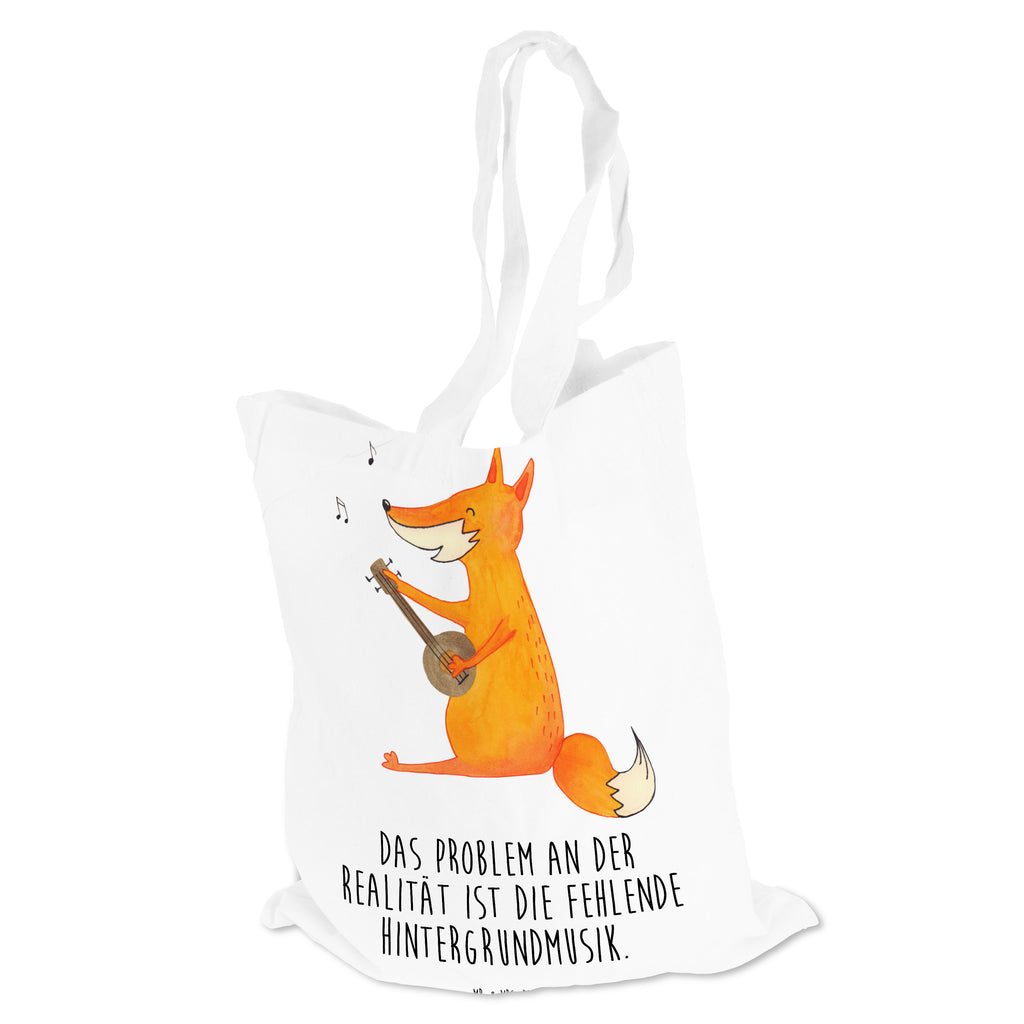 Tragetasche Fuchs Gitarre Beuteltasche, Beutel, Einkaufstasche, Jutebeutel, Stoffbeutel, Fuchs, Füchse, Geschenk Musiker, Musik Spruch, Musikerin, Sänger, Sängerin, Gitarre