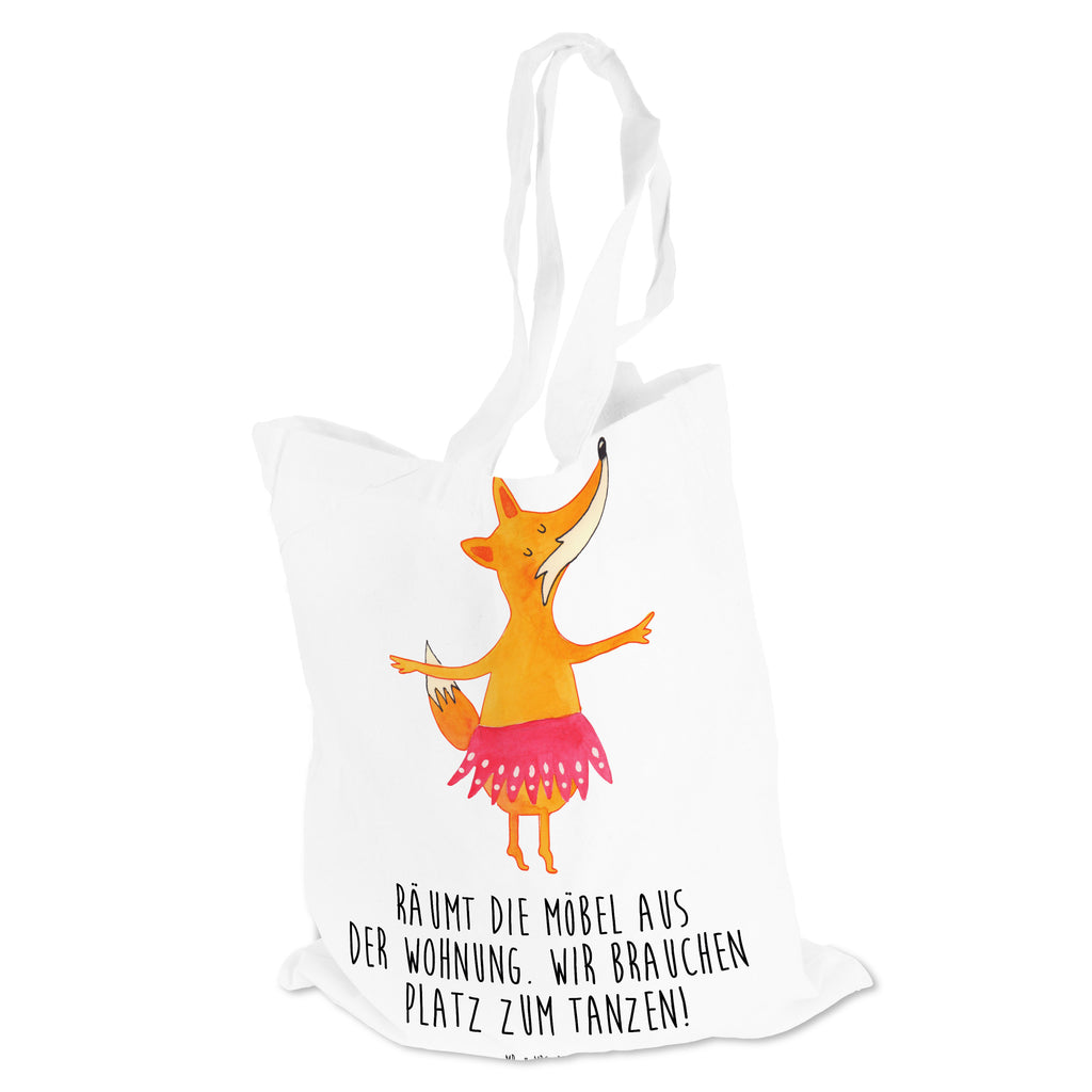 Tragetasche Fuchs Ballerina Beuteltasche, Beutel, Einkaufstasche, Jutebeutel, Stoffbeutel, Fuchs, Fuchs Spruch, Füchse, Füchsin, Ballerina, Ballett, Tänzerin, Tanzen, Party, Einladung, Geburtstag