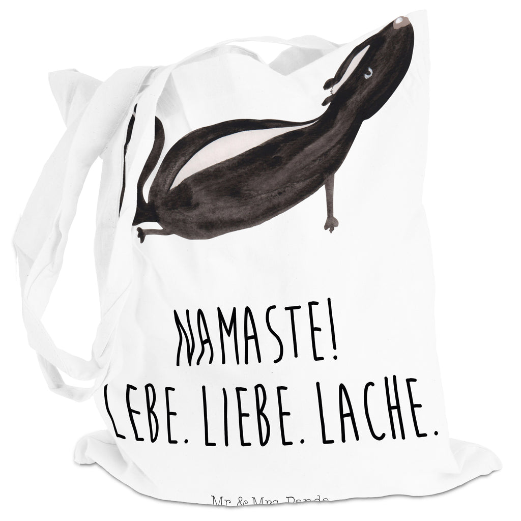 Tragetasche Stinktier Yoga Beuteltasche, Beutel, Einkaufstasche, Jutebeutel, Stoffbeutel, Stinktier, Skunk, Wildtier, Raubtier, Stinker, Stinki, Yoga, Namaste, Lebe, Liebe, Lache