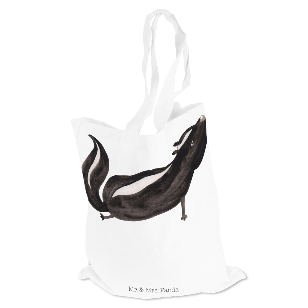 Tragetasche Stinktier Yoga Beuteltasche, Beutel, Einkaufstasche, Jutebeutel, Stoffbeutel, Stinktier, Skunk, Wildtier, Raubtier, Stinker, Stinki, Yoga, Namaste, Lebe, Liebe, Lache