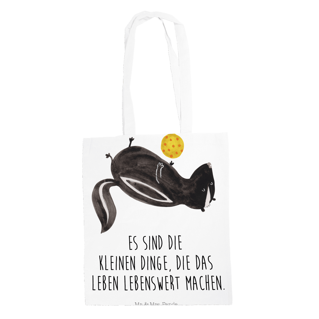 Tragetasche Stinktier Ball Beuteltasche, Beutel, Einkaufstasche, Jutebeutel, Stoffbeutel, Stinktier, Skunk, Wildtier, Raubtier, Stinker, Stinki, verspielt, Weisheit