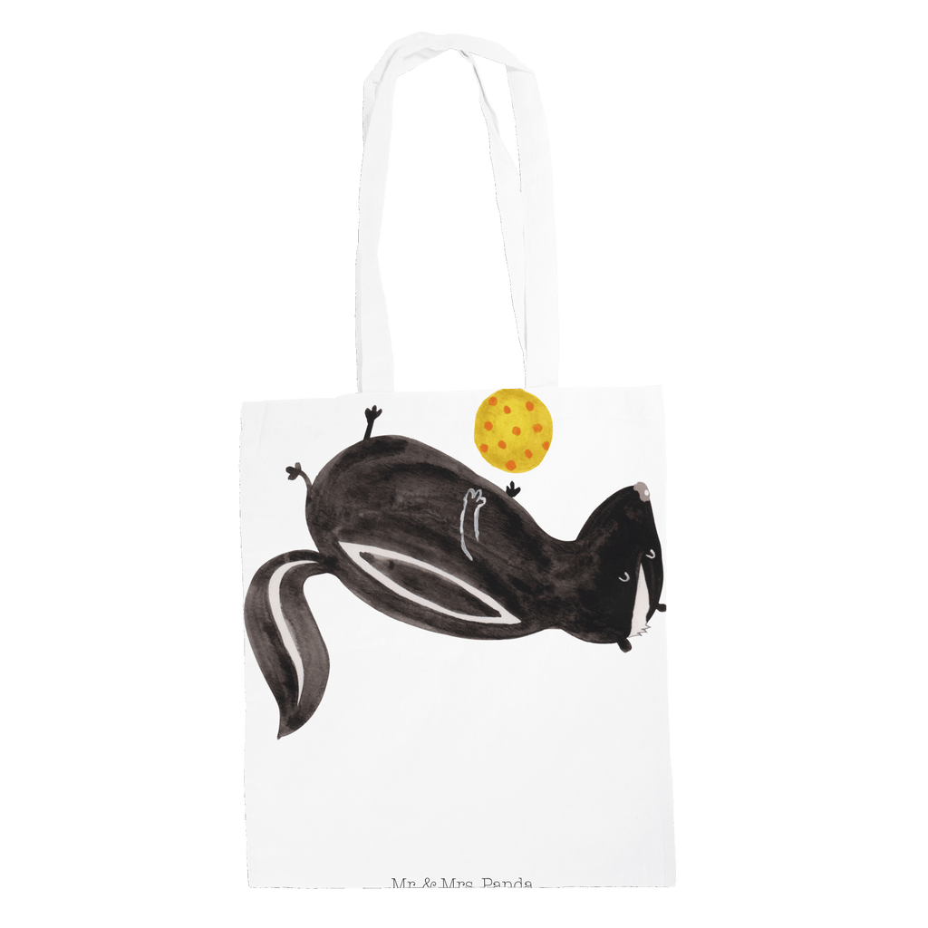 Tragetasche Stinktier Ball Beuteltasche, Beutel, Einkaufstasche, Jutebeutel, Stoffbeutel, Stinktier, Skunk, Wildtier, Raubtier, Stinker, Stinki, verspielt, Weisheit