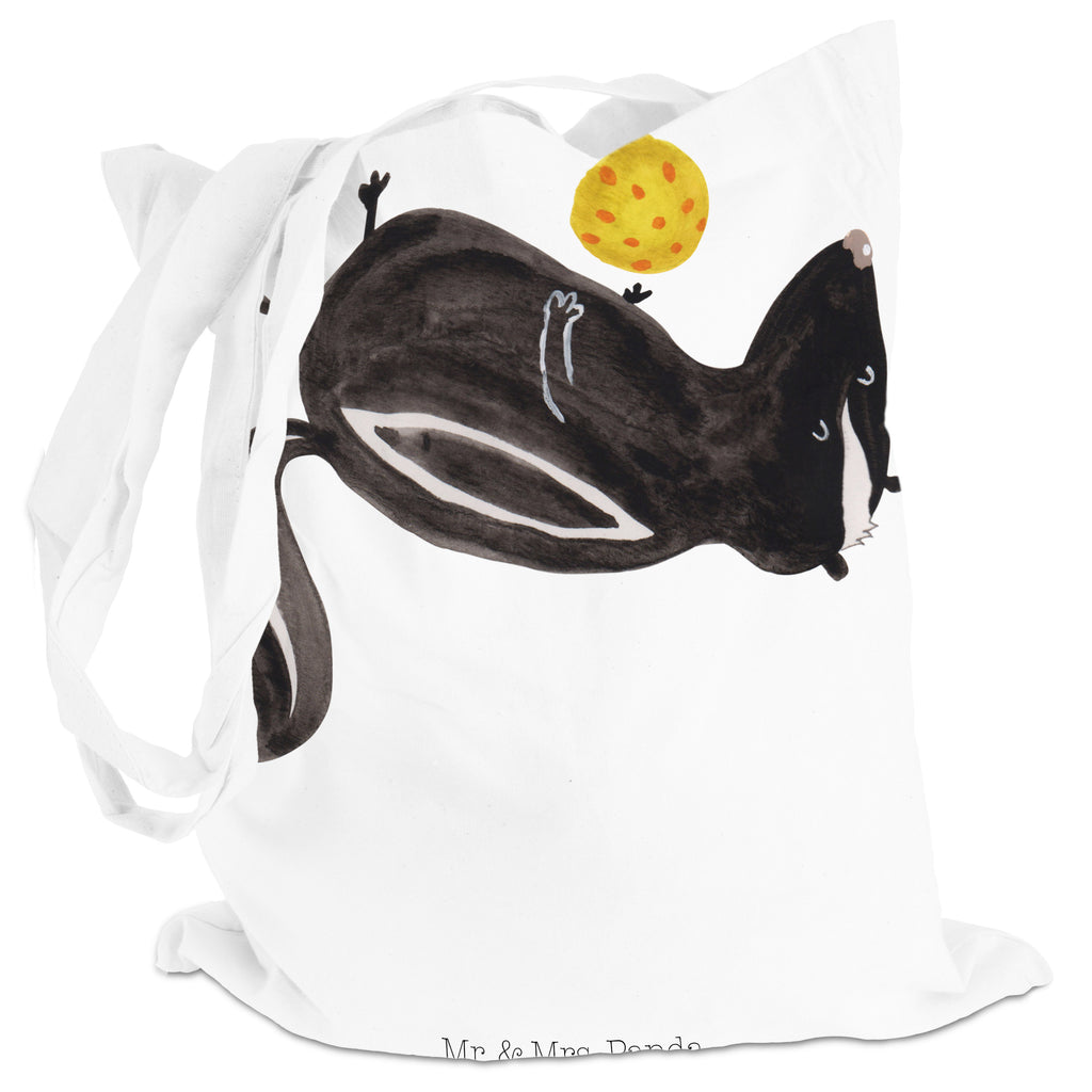 Tragetasche Stinktier Ball Beuteltasche, Beutel, Einkaufstasche, Jutebeutel, Stoffbeutel, Stinktier, Skunk, Wildtier, Raubtier, Stinker, Stinki, verspielt, Weisheit