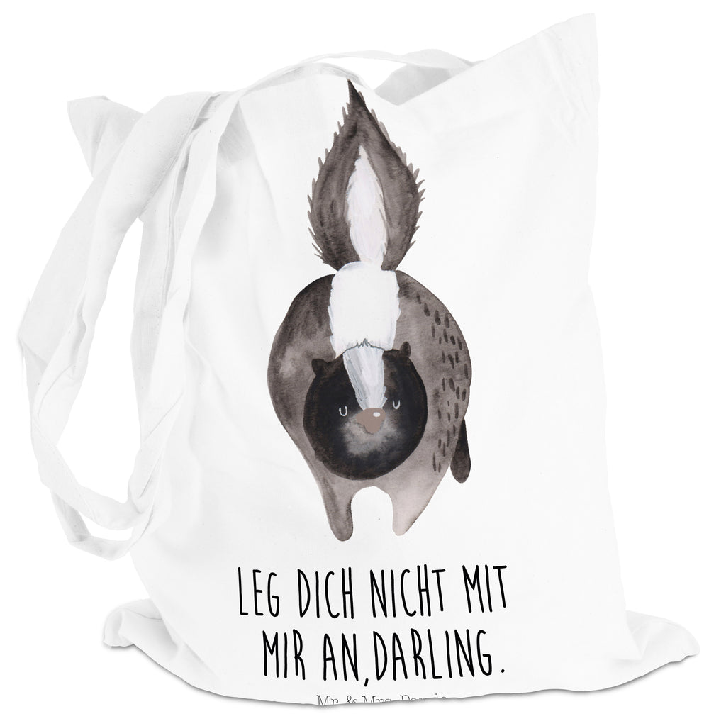 Tragetasche Stinktier Angriff Beuteltasche, Beutel, Einkaufstasche, Jutebeutel, Stoffbeutel, Stinktier, Skunk, Wildtier, Raubtier, Stinker, Stinki, wütend, Drohung