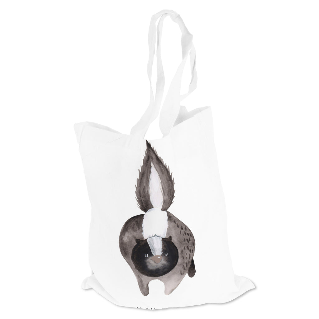 Tragetasche Stinktier Angriff Beuteltasche, Beutel, Einkaufstasche, Jutebeutel, Stoffbeutel, Stinktier, Skunk, Wildtier, Raubtier, Stinker, Stinki, wütend, Drohung