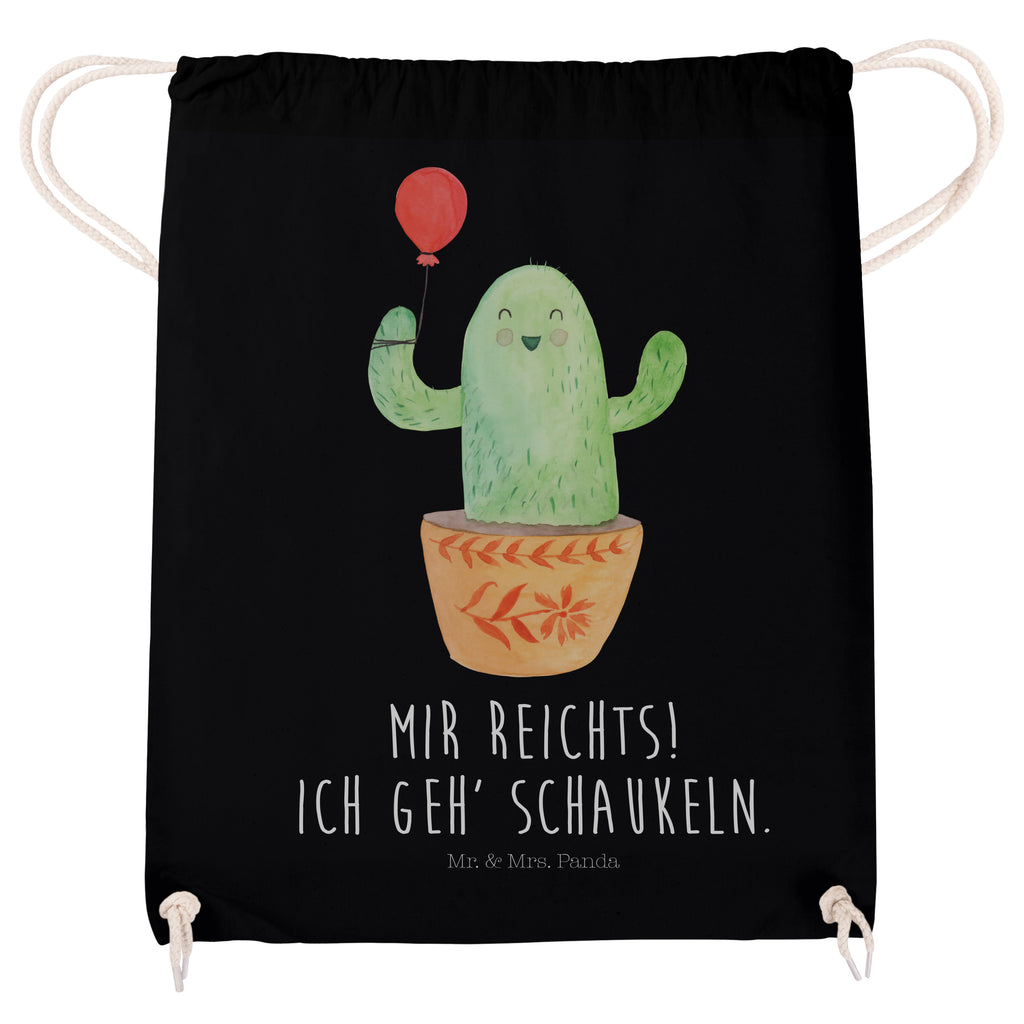 Sportbeutel Kaktus Luftballon Turnbeutel, Beutel, Sporttasche, Tasche, Stoffbeutel, Kaktus, Kakteen, Luftballon, Neustart, Freude, Büro, Stress, Büroalltag, Freundin, Freund, Ausbildung, Prüfung