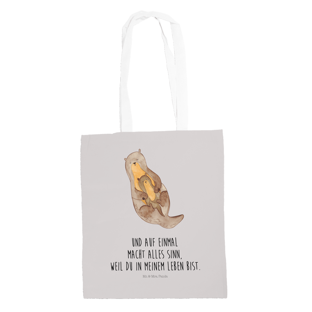 Tragetasche Otter mit Kind Beuteltasche, Beutel, Einkaufstasche, Jutebeutel, Stoffbeutel, Otter, Fischotter, Seeotter, Otter Seeotter See Otter