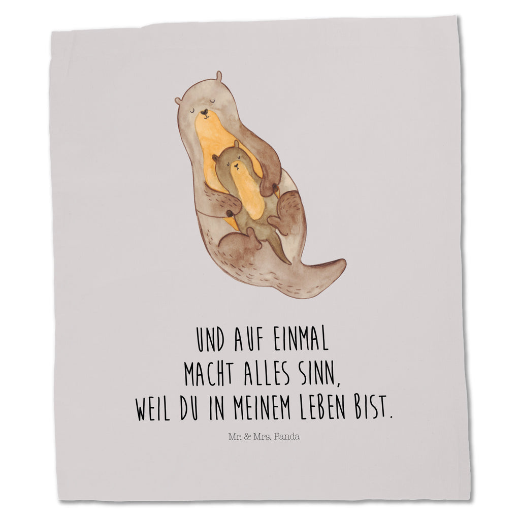 Tragetasche Otter mit Kind Beuteltasche, Beutel, Einkaufstasche, Jutebeutel, Stoffbeutel, Otter, Fischotter, Seeotter, Otter Seeotter See Otter
