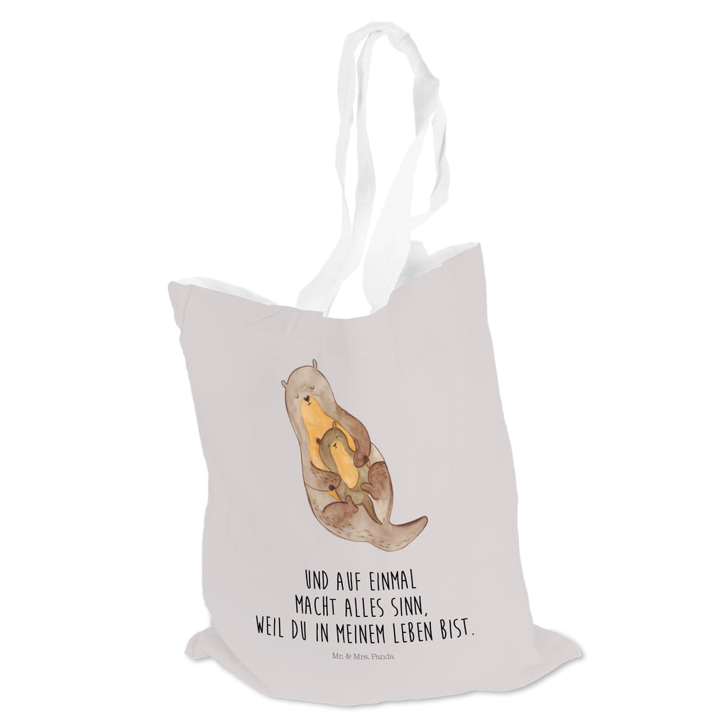 Tragetasche Otter mit Kind Beuteltasche, Beutel, Einkaufstasche, Jutebeutel, Stoffbeutel, Otter, Fischotter, Seeotter, Otter Seeotter See Otter