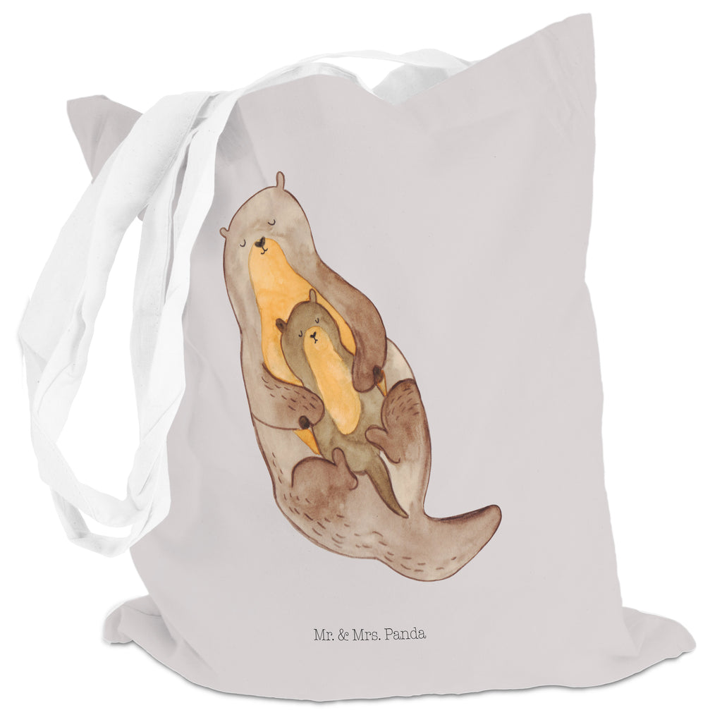 Tragetasche Otter mit Kind Beuteltasche, Beutel, Einkaufstasche, Jutebeutel, Stoffbeutel, Otter, Fischotter, Seeotter, Otter Seeotter See Otter