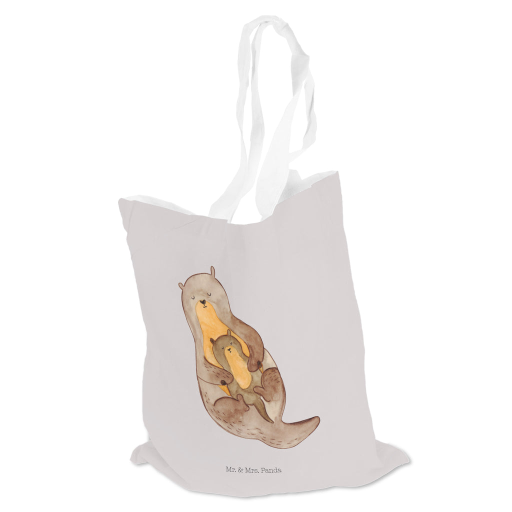 Tragetasche Otter mit Kind Beuteltasche, Beutel, Einkaufstasche, Jutebeutel, Stoffbeutel, Otter, Fischotter, Seeotter, Otter Seeotter See Otter