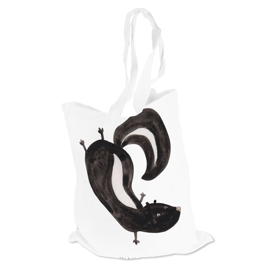 Tragetasche Stinktier Handstand Beuteltasche, Beutel, Einkaufstasche, Jutebeutel, Stoffbeutel, Stinktier, Skunk, Wildtier, Raubtier, Stinker, Stinki, Spielplatz, verpielt, Kind