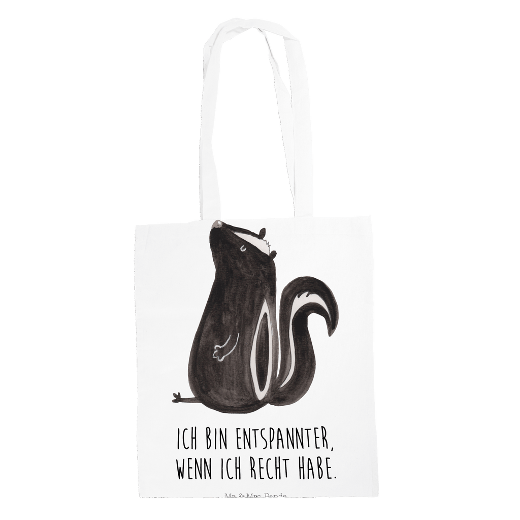 Tragetasche Stinktier sitzend Beuteltasche, Beutel, Einkaufstasche, Jutebeutel, Stoffbeutel, Stinktier, Skunk, Wildtier, Raubtier, Stinker, Stinki, Spruch, Büro, Recht, Besserwisser