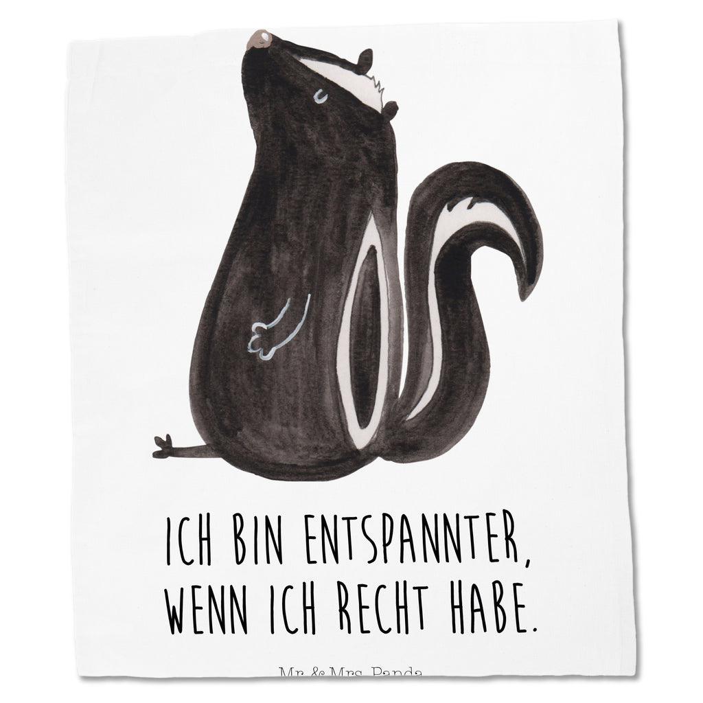 Tragetasche Stinktier sitzend Beuteltasche, Beutel, Einkaufstasche, Jutebeutel, Stoffbeutel, Stinktier, Skunk, Wildtier, Raubtier, Stinker, Stinki, Spruch, Büro, Recht, Besserwisser