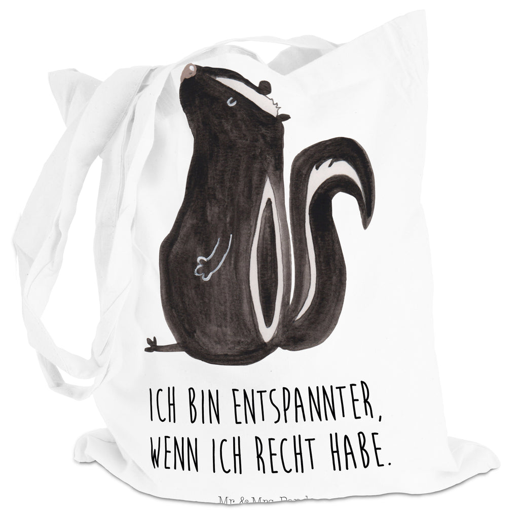 Tragetasche Stinktier sitzend Beuteltasche, Beutel, Einkaufstasche, Jutebeutel, Stoffbeutel, Stinktier, Skunk, Wildtier, Raubtier, Stinker, Stinki, Spruch, Büro, Recht, Besserwisser