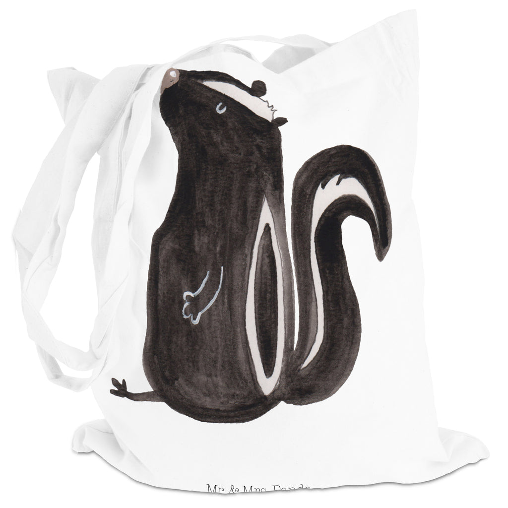 Tragetasche Stinktier sitzend Beuteltasche, Beutel, Einkaufstasche, Jutebeutel, Stoffbeutel, Stinktier, Skunk, Wildtier, Raubtier, Stinker, Stinki, Spruch, Büro, Recht, Besserwisser