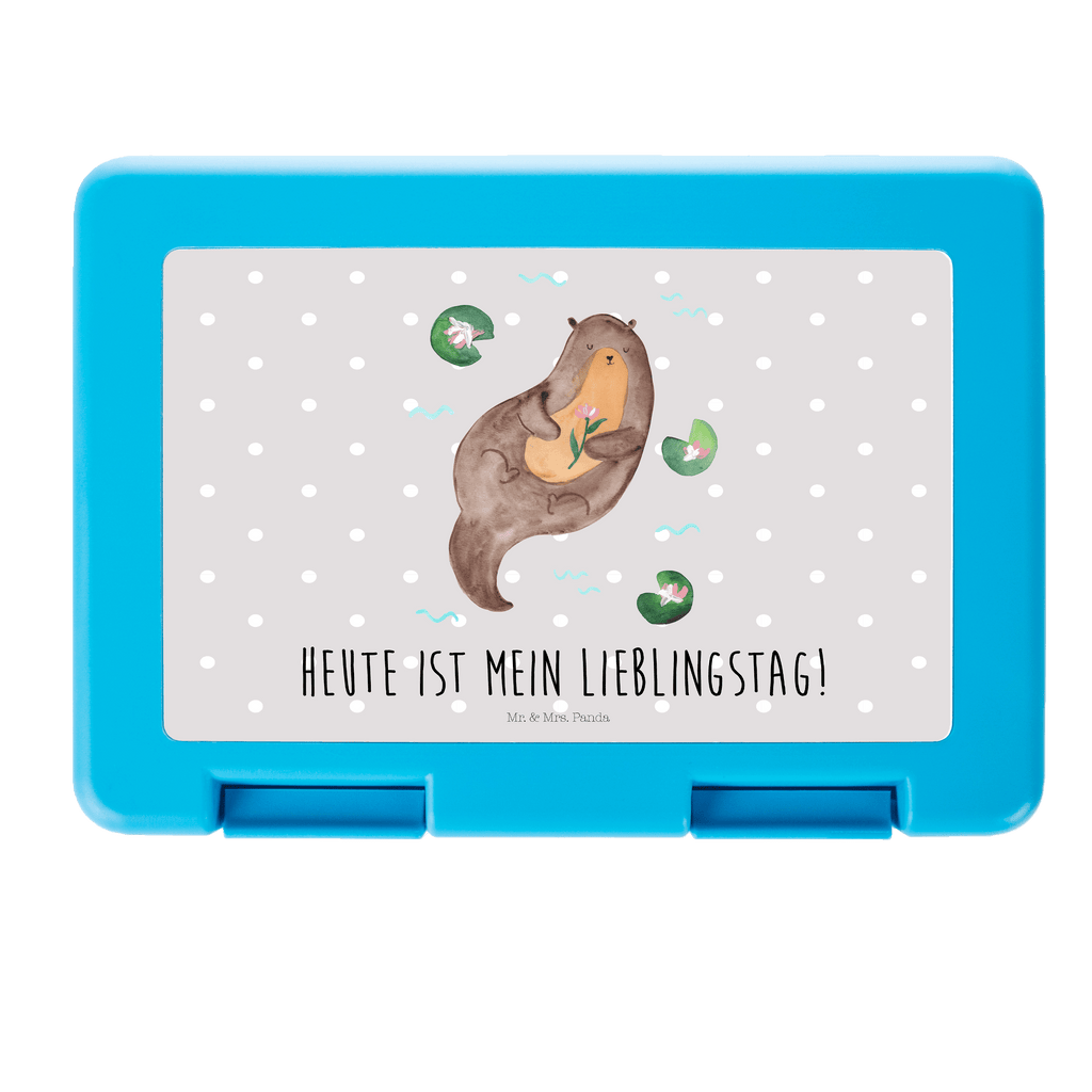 Brotdose Otter mit Seerose Brotbox, Snackbox, Lunch box, Butterbrotdose, Brotzeitbox, Otter, Fischotter, Seeotter, Otter Seeotter See Otter