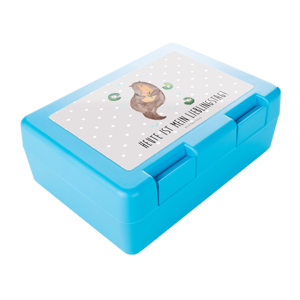 Brotdose Otter mit Seerose Brotbox, Snackbox, Lunch box, Butterbrotdose, Brotzeitbox, Otter, Fischotter, Seeotter, Otter Seeotter See Otter