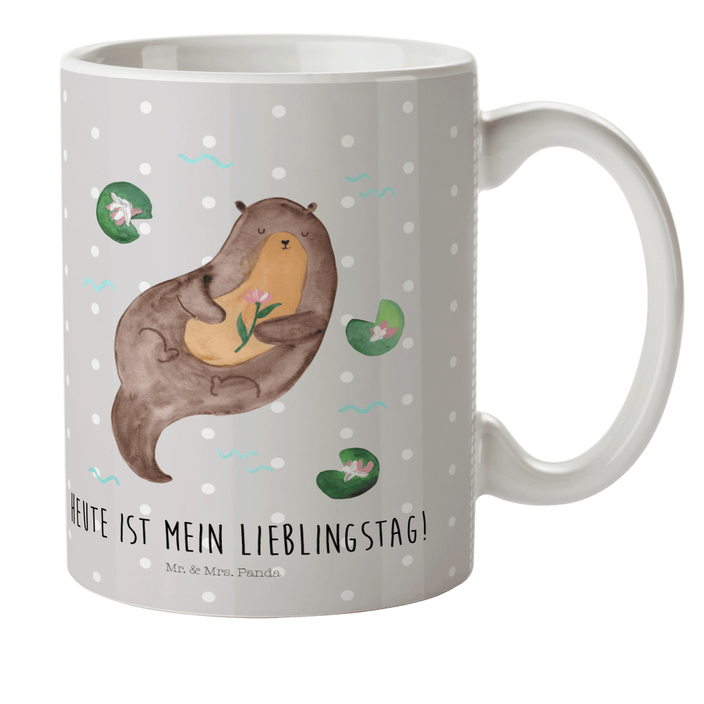 Kindertasse Otter mit Seerose Kunststoff Tasse, Kindergarten, Tasse, Trinkbecher, Camping Becher, Kaffeetasse, Kunststoffbecher, Kindergartenbecher, Outdoorgeschirr, Kunststoffgeschirr, Reisebecher, Reisetasse, Kinderbecher, Otter, Fischotter, Seeotter, Otter Seeotter See Otter