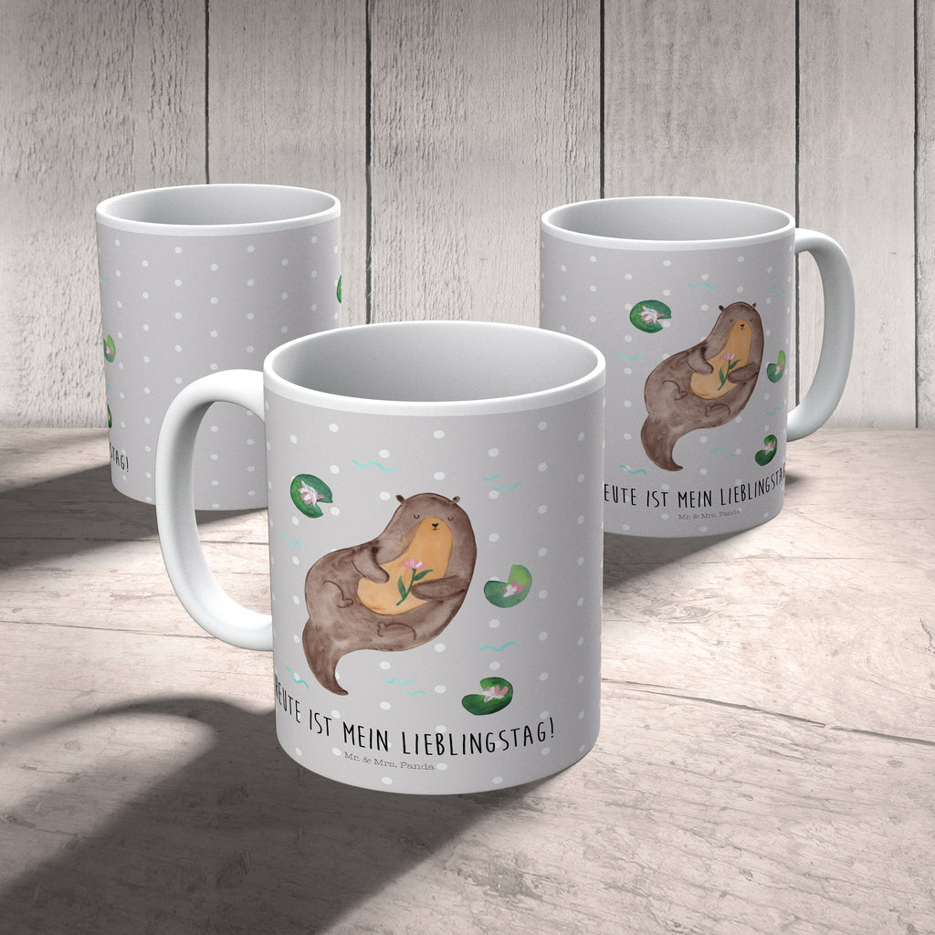 Kindertasse Otter mit Seerose Kunststoff Tasse, Kindergarten, Tasse, Trinkbecher, Camping Becher, Kaffeetasse, Kunststoffbecher, Kindergartenbecher, Outdoorgeschirr, Kunststoffgeschirr, Reisebecher, Reisetasse, Kinderbecher, Otter, Fischotter, Seeotter, Otter Seeotter See Otter