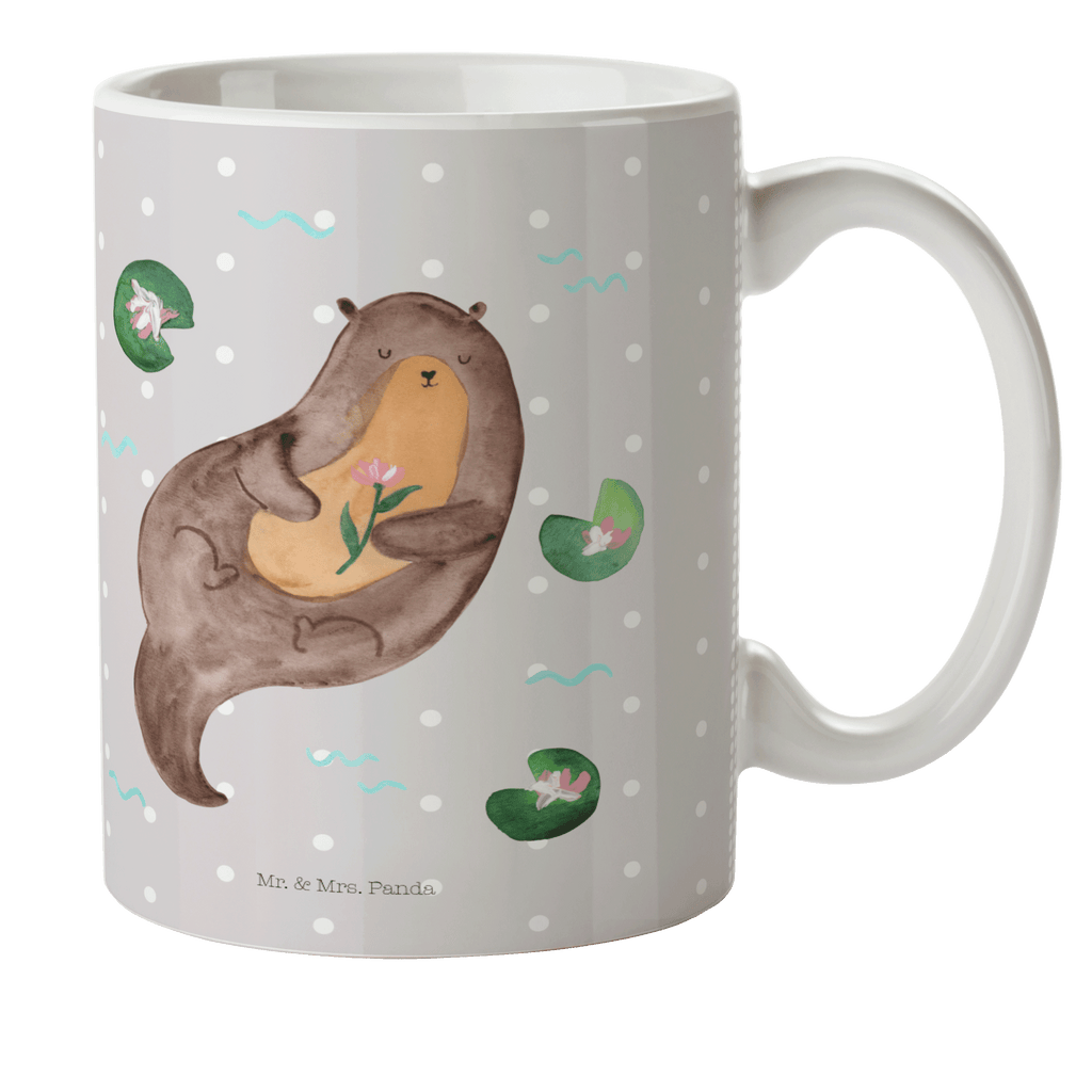 Kindertasse Otter mit Seerose Kunststoff Tasse, Kindergarten, Tasse, Trinkbecher, Camping Becher, Kaffeetasse, Kunststoffbecher, Kindergartenbecher, Outdoorgeschirr, Kunststoffgeschirr, Reisebecher, Reisetasse, Kinderbecher, Otter, Fischotter, Seeotter, Otter Seeotter See Otter