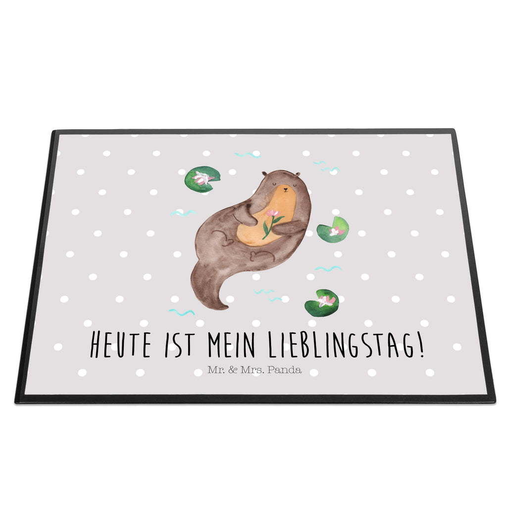 Schreibtischunterlage Otter mit Seerose Schreibunterlage, Schreibtischauflage, Bürobedarf, Büroartikel, Schreibwaren, Schreibtisch Unterlagen, Schreibtischunterlage Groß, Otter, Fischotter, Seeotter, Otter Seeotter See Otter