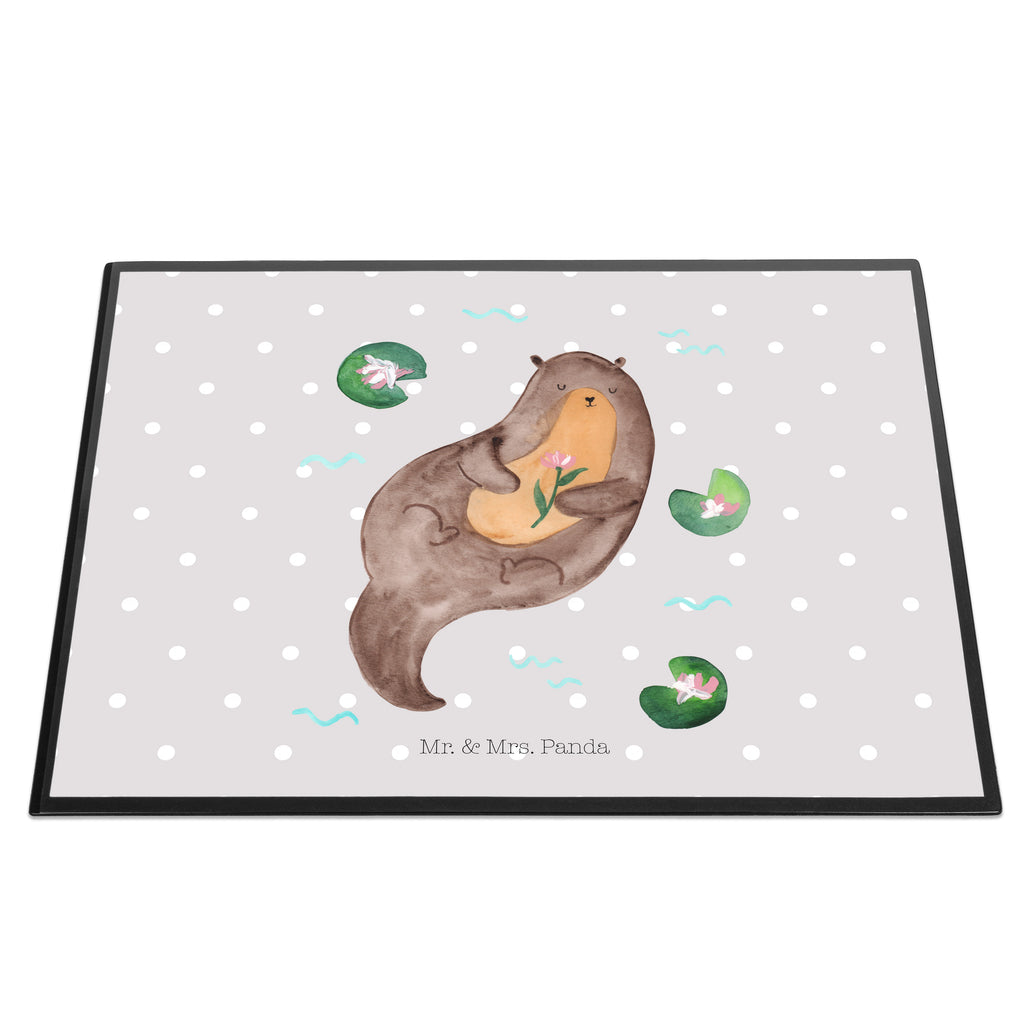 Schreibtischunterlage Otter mit Seerose Schreibunterlage, Schreibtischauflage, Bürobedarf, Büroartikel, Schreibwaren, Schreibtisch Unterlagen, Schreibtischunterlage Groß, Otter, Fischotter, Seeotter, Otter Seeotter See Otter