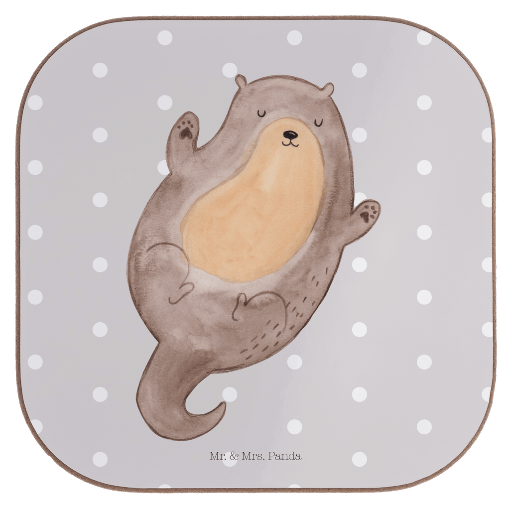 Quadratische Untersetzer Otter Umarmen Bierdeckel, Glasuntersetzer, Untersetzer Gläser, Getränkeuntersetzer, Otter, Fischotter, Seeotter, Otter Seeotter See Otter