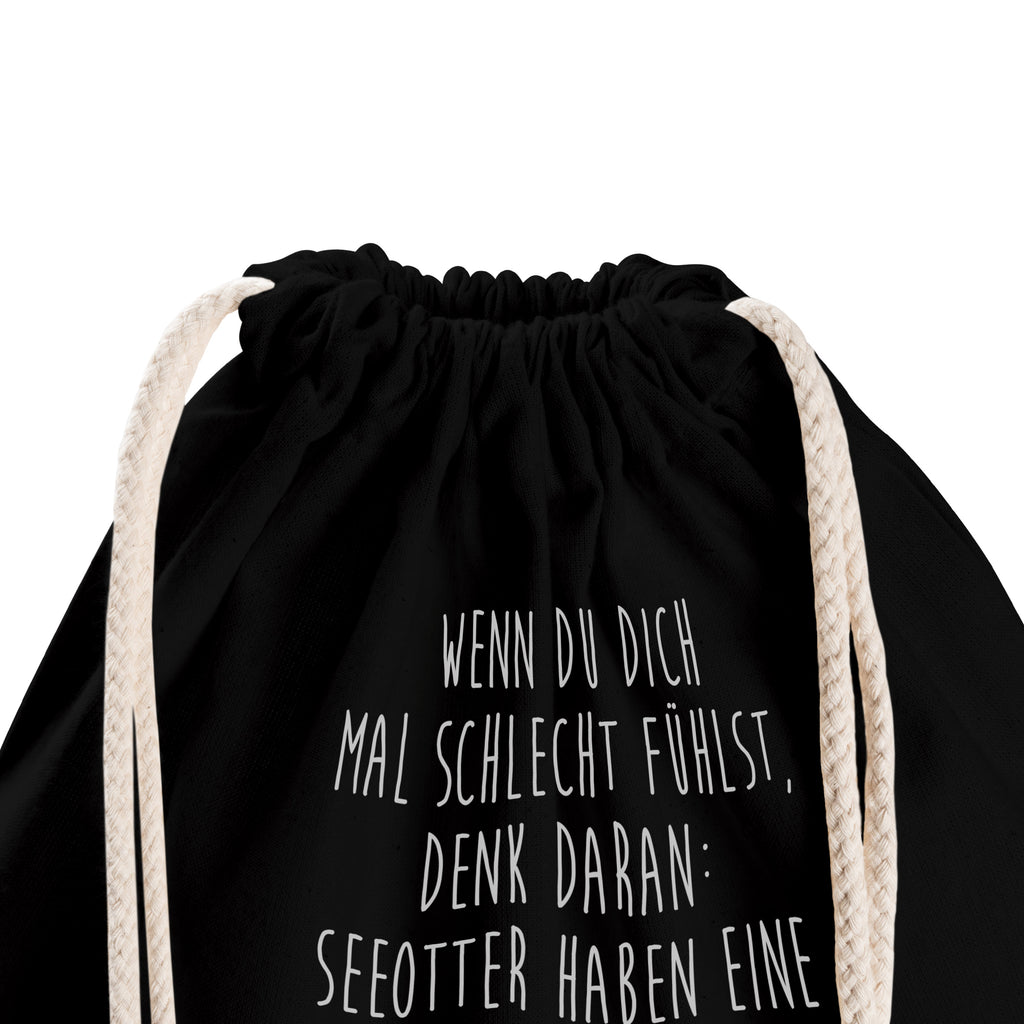 Sportbeutel Otter mit Stein Turnbeutel, Beutel, Sporttasche, Tasche, Stoffbeutel, Otter, Fischotter, Seeotter, Otter Seeotter See Otter