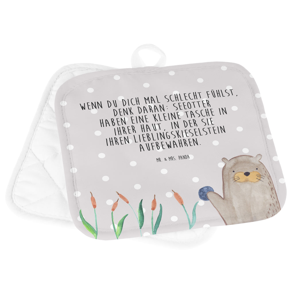2er Set Topflappen  Otter mit Stein Topflappen, Topfuntersetzer, Ofenhandschuh, Topflappen Set, Topflappen lustig, Topflappen mit Spruch, Otter, Fischotter, Seeotter, Otter Seeotter See Otter