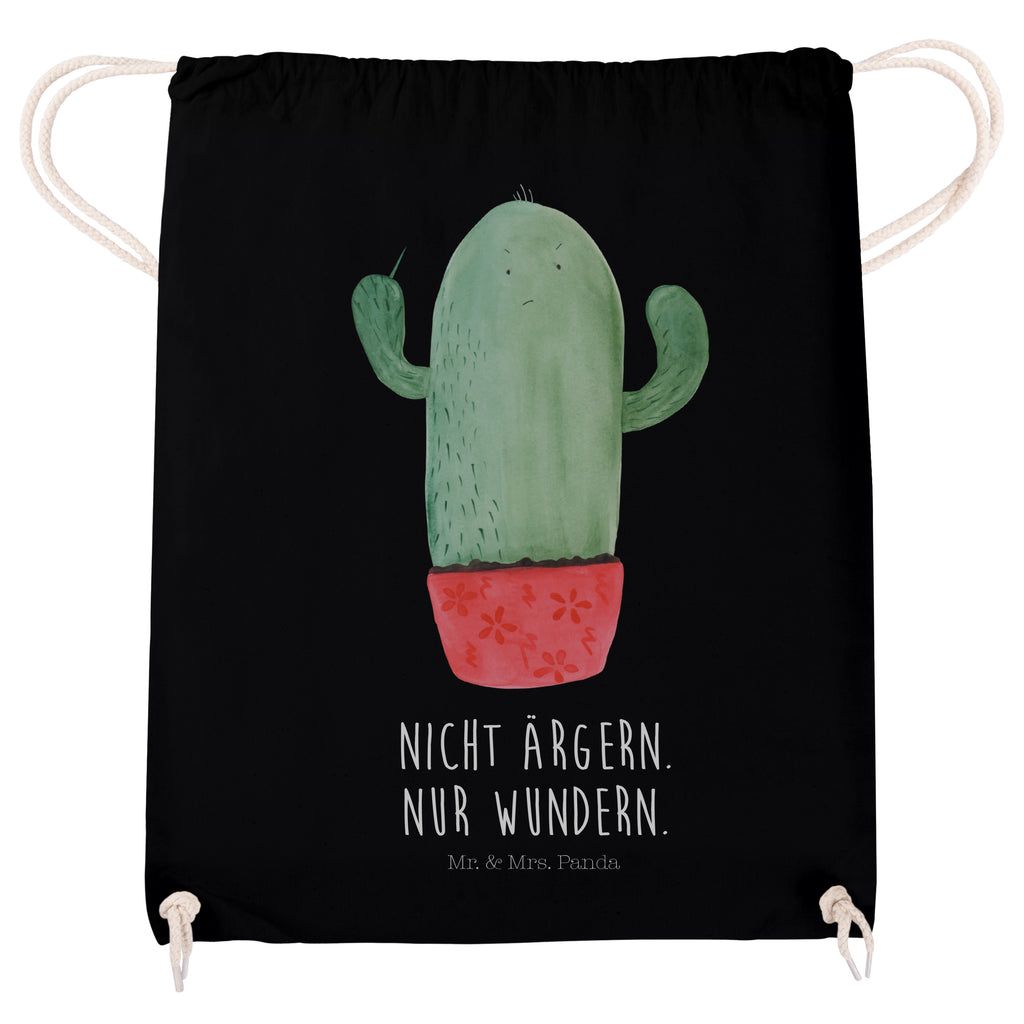 Sportbeutel Kaktus wütend Turnbeutel, Beutel, Sporttasche, Tasche, Stoffbeutel, Kaktus, Kakteen, ärgern, Büro, Schule, Büroalltag, Chefin, Kollege, Kollegin, wütend