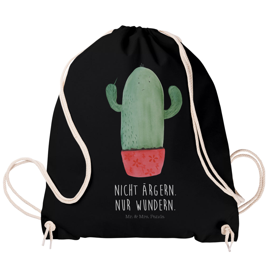 Sportbeutel Kaktus wütend Turnbeutel, Beutel, Sporttasche, Tasche, Stoffbeutel, Kaktus, Kakteen, ärgern, Büro, Schule, Büroalltag, Chefin, Kollege, Kollegin, wütend