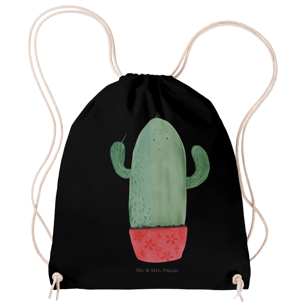 Sportbeutel Kaktus wütend Turnbeutel, Beutel, Sporttasche, Tasche, Stoffbeutel, Kaktus, Kakteen, ärgern, Büro, Schule, Büroalltag, Chefin, Kollege, Kollegin, wütend
